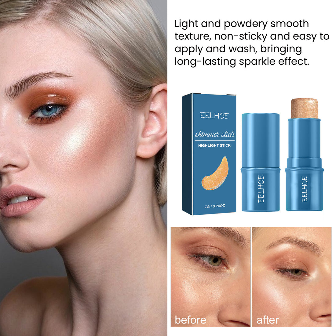 Multifunctional Highlight Shadow Blush Stick Three - dimensional Brightening Naturally Waterproof Light Lazy Shading Cream - Body Bliss Essentials