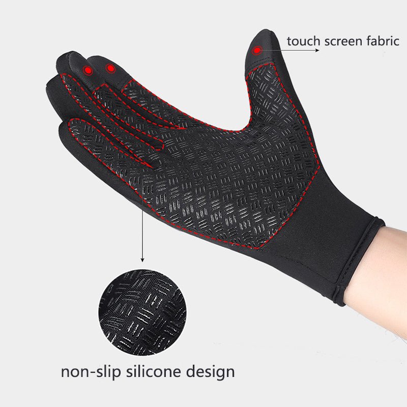 Winter Gloves Touch Screen Riding Motorcycle Sliding Waterproof Sports Gloves With Fleece - Body Bliss Essentials