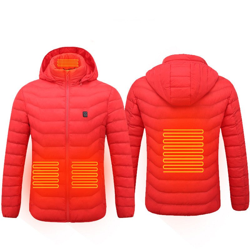 Winter Heated Jacket USB Electric Cotton Coat Zip - up Heater Thermal Clothing Heating Vest For Men - Body Bliss Essentials