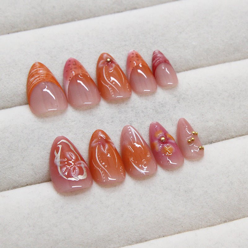 Nail Stickers Removable Nail Simple French Flower - Body Bliss Essentials