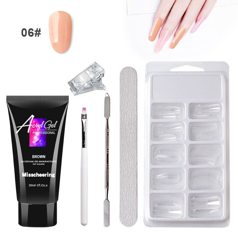 Painless Extension Gel Nail Art Without Paper Holder Quick Model Painless Crystal Gel Set - Body Bliss Essentials