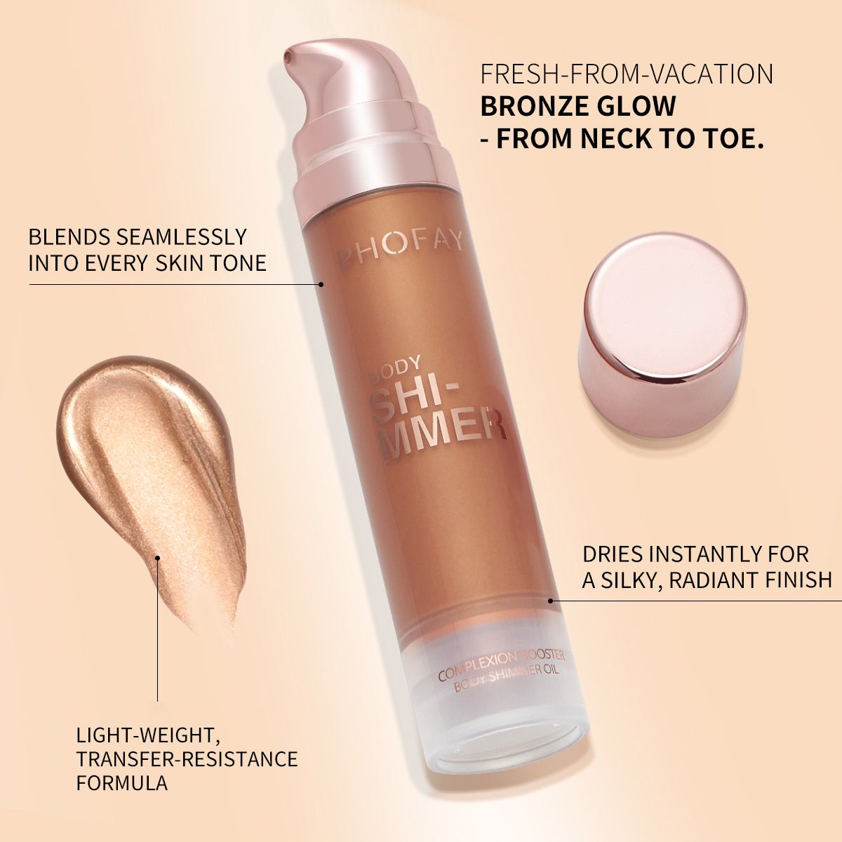 PHOFAY Body Shimmer Oil - Body Bliss Essentials