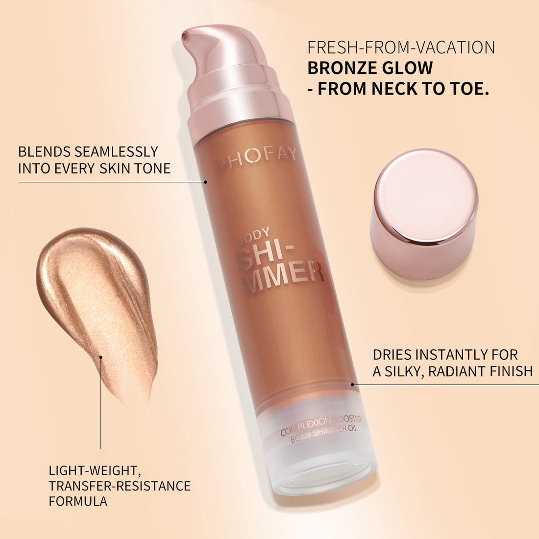 PHOFAY Body Shimmer Oil - Body Bliss Essentials