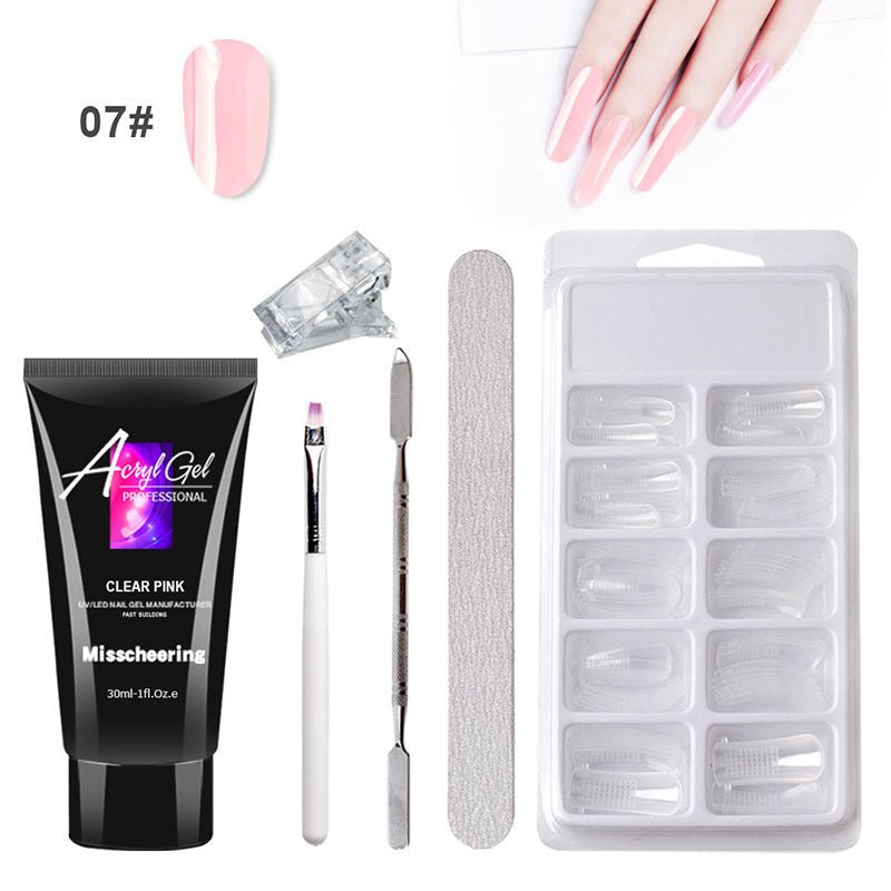Painless Extension Gel Nail Art Without Paper Holder Quick Model Painless Crystal Gel Set - Body Bliss Essentials