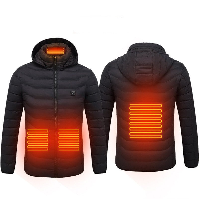 Winter Heated Jacket USB Electric Cotton Coat Zip - up Heater Thermal Clothing Heating Vest For Men - Body Bliss Essentials
