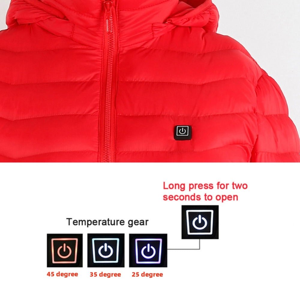 Winter Heated Jacket USB Electric Cotton Coat Zip - up Heater Thermal Clothing Heating Vest For Men - Body Bliss Essentials
