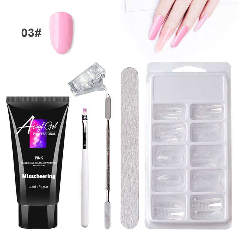 Painless Extension Gel Nail Art Without Paper Holder Quick Model Painless Crystal Gel Set - Body Bliss Essentials