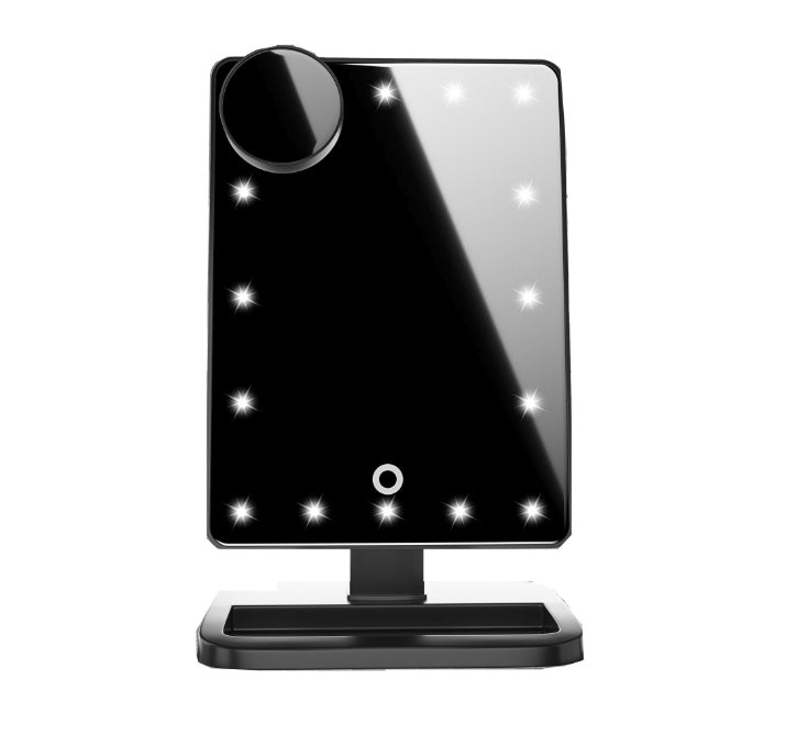 Touch Screen Makeup Mirror With 20 LED Light Bluetooth Music Speaker 10X Magnifying Mirrors Lights - Body Bliss Essentials
