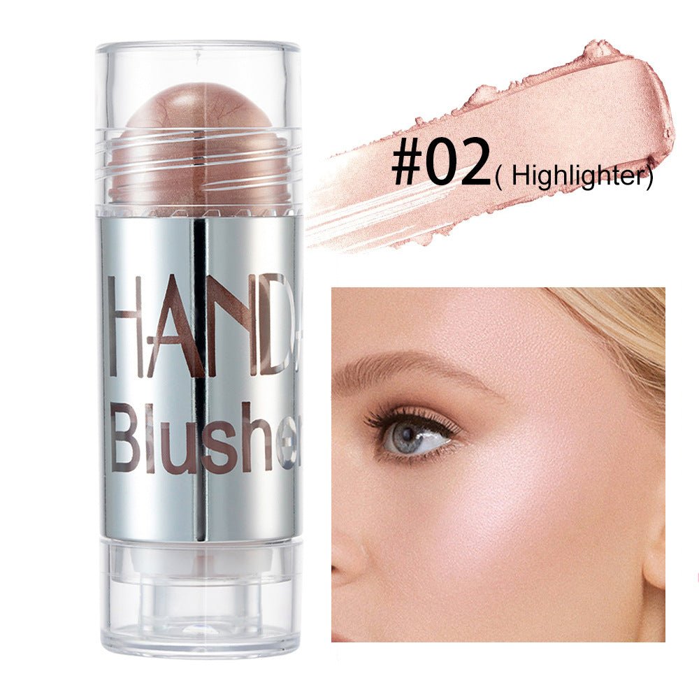 Cheek Blusher Shimmer Blush Stick Face Makeup Highlighter Bronzer Contour Cream Long - lasting Facial Make Up Cosmetics - Body Bliss Essentials