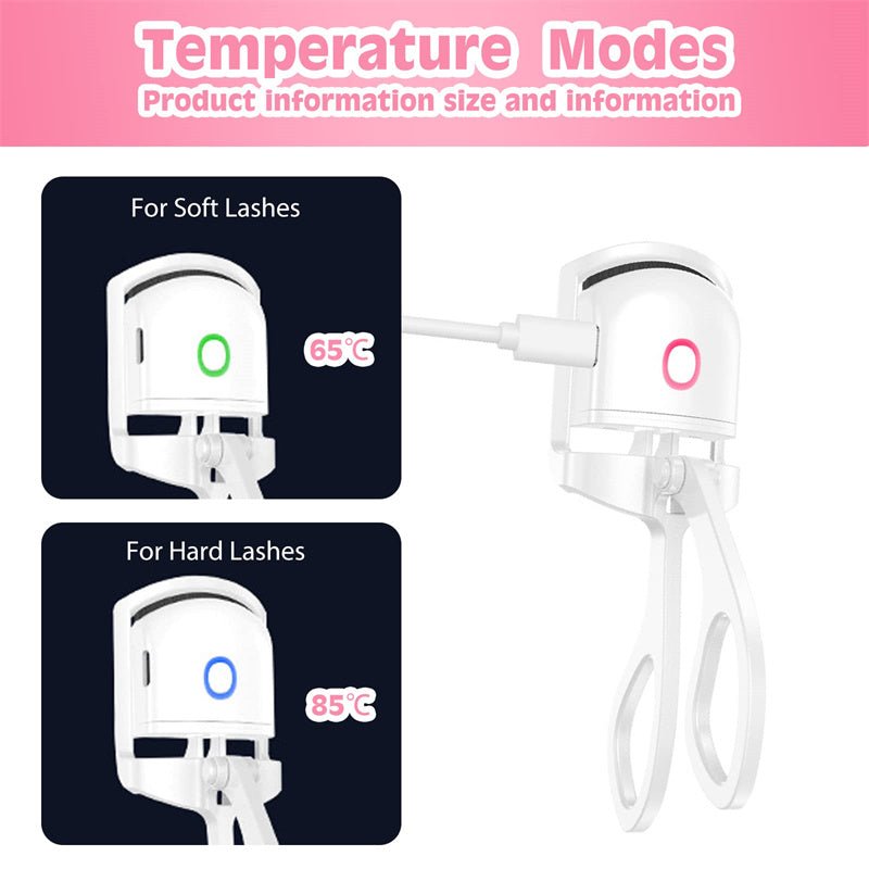 Heated Eyelash Curler Electric Temperature Control Mini Eyelash Curler Electric Portable Charging - Body Bliss Essentials