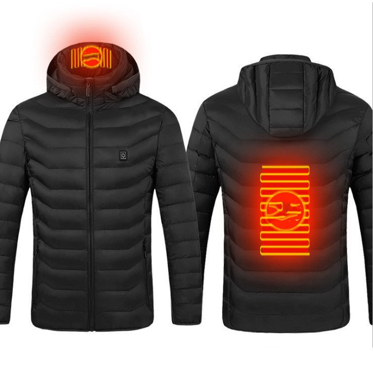 Winter Heated Jacket USB Electric Cotton Coat Zip - up Heater Thermal Clothing Heating Vest For Men - Body Bliss Essentials