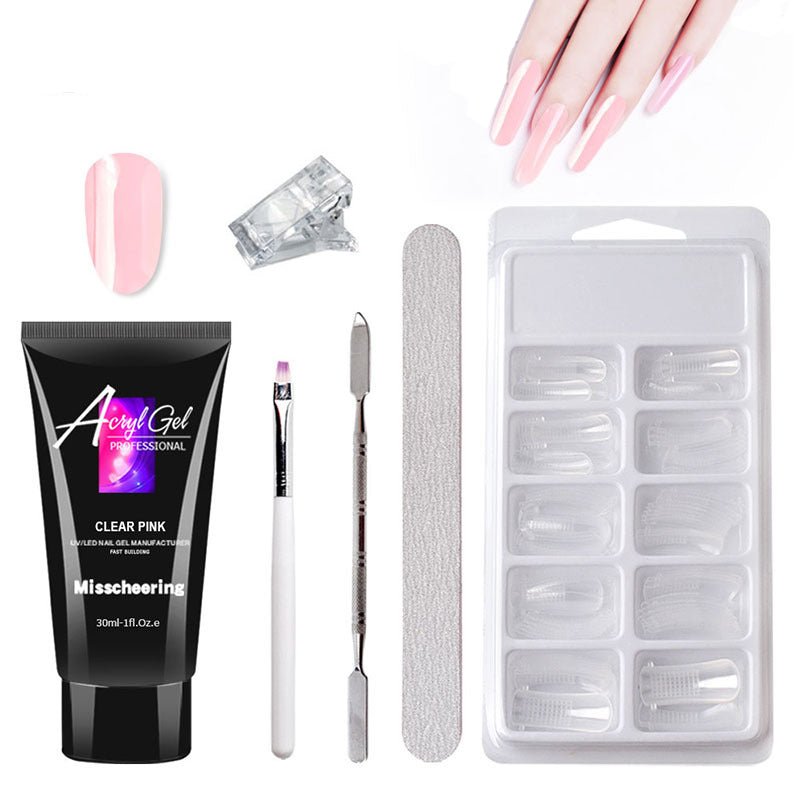 Painless Extension Gel Nail Art Without Paper Holder Quick Model Painless Crystal Gel Set - Body Bliss Essentials