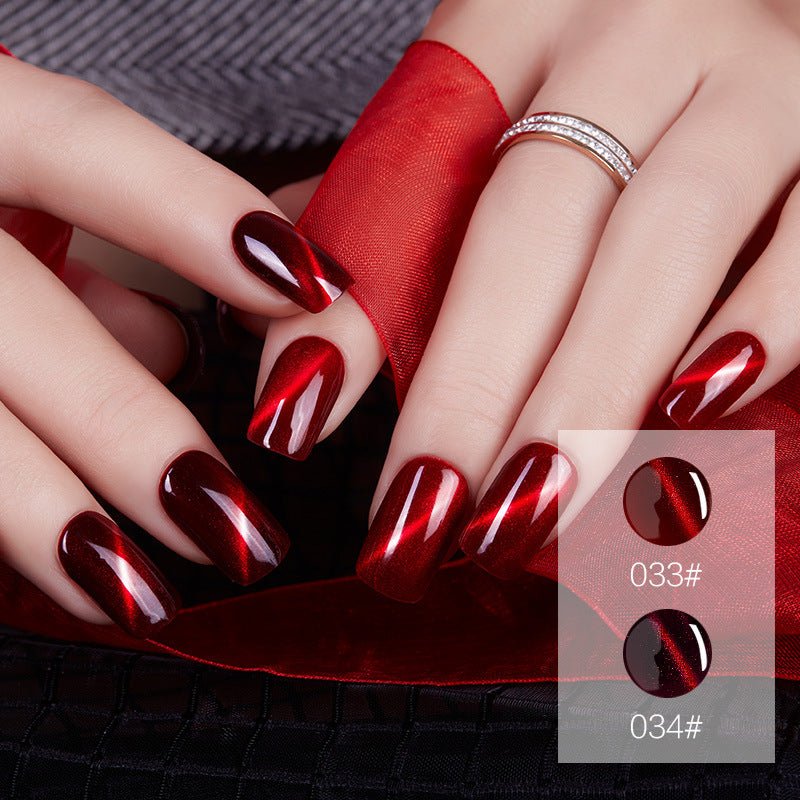 Flame Red Cat Eye Gel Enhancements - Body Bliss Essentials