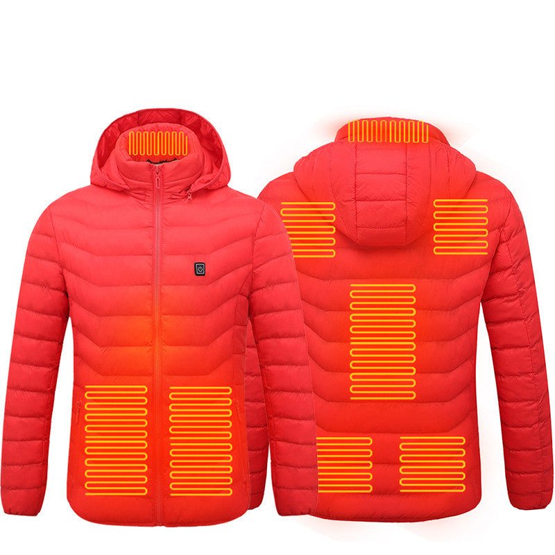 Winter Heated Jacket USB Electric Cotton Coat Zip - up Heater Thermal Clothing Heating Vest For Men - Body Bliss Essentials