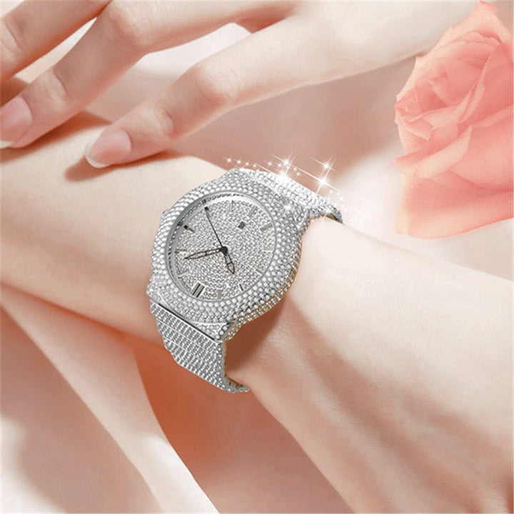 Affordable Luxury Style Diamond - embedded Watch Men's Color Calendar Quartz Watch - Body Bliss Essentials