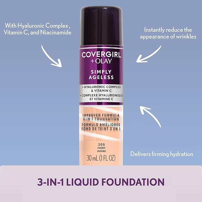 CoverGirl & Olay Simply Ageless 3 - in - 1 Liquid Foundation - Body Bliss Essentials