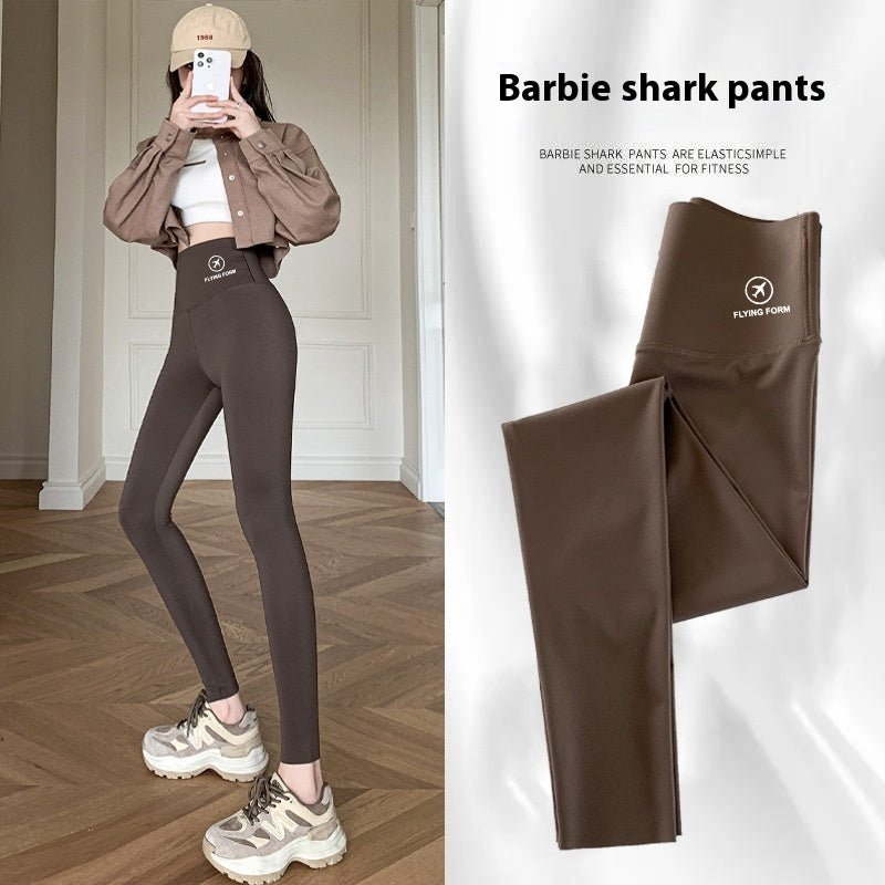 Women Autumn Winter Skinny Shark Pants Thickened Trousers Winter Fashion High Waisted Sweatpants - Body Bliss Essentials