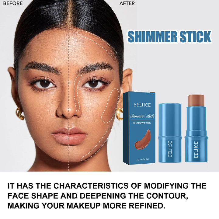 Multifunctional Highlight Shadow Blush Stick Three - dimensional Brightening Naturally Waterproof Light Lazy Shading Cream - Body Bliss Essentials