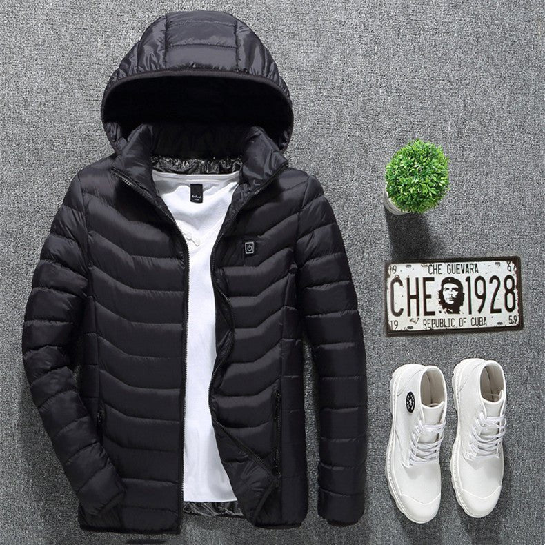 Winter Heated Jacket USB Electric Cotton Coat Zip - up Heater Thermal Clothing Heating Vest For Men - Body Bliss Essentials