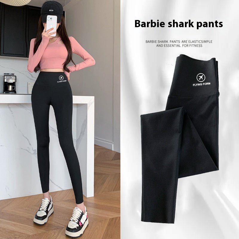 Women Autumn Winter Skinny Shark Pants Thickened Trousers Winter Fashion High Waisted Sweatpants - Body Bliss Essentials