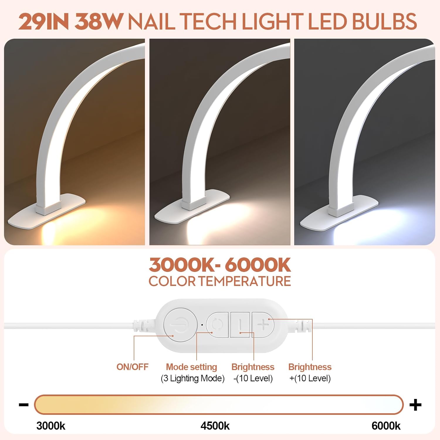 Premium Large Half Moon LED Light for Nail Tech - Body Bliss Essentials