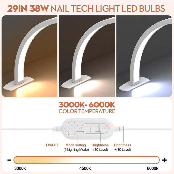 Premium Large Half Moon LED Light for Nail Tech - Body Bliss Essentials
