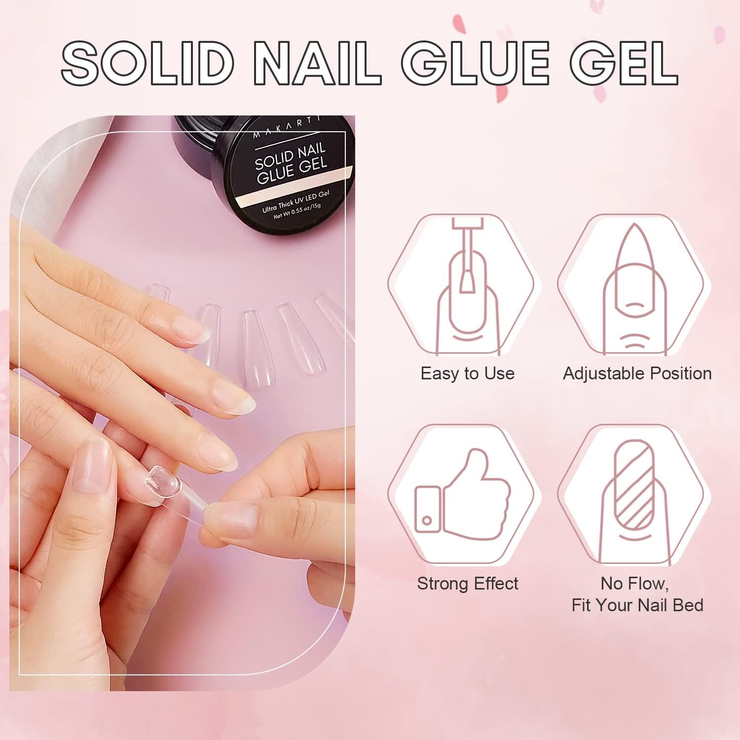 Makartt Solid Nail Glue Gel for Press On Nails - Body Bliss Essentials