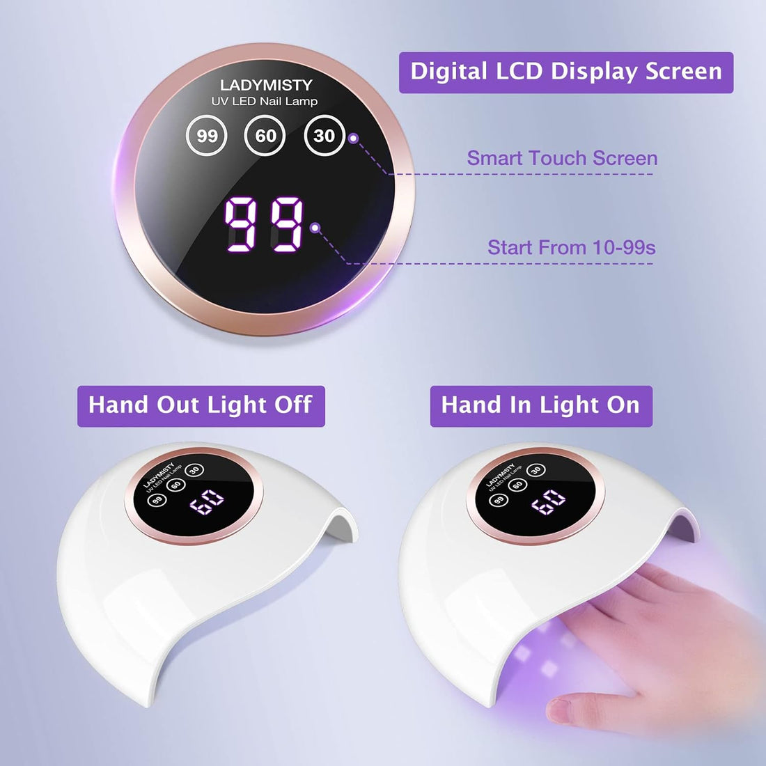 72W UV LED Nail Lamp Light Dryer for Nails Gel Polish - Body Bliss Essentials