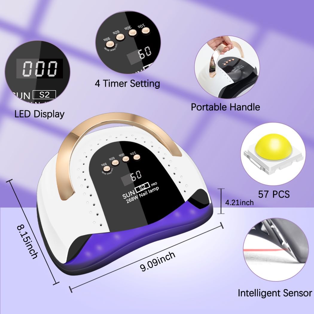 268W UV LED Nail Lamp, LKE Nail Dryer for Gel Polish - Body Bliss Essentials