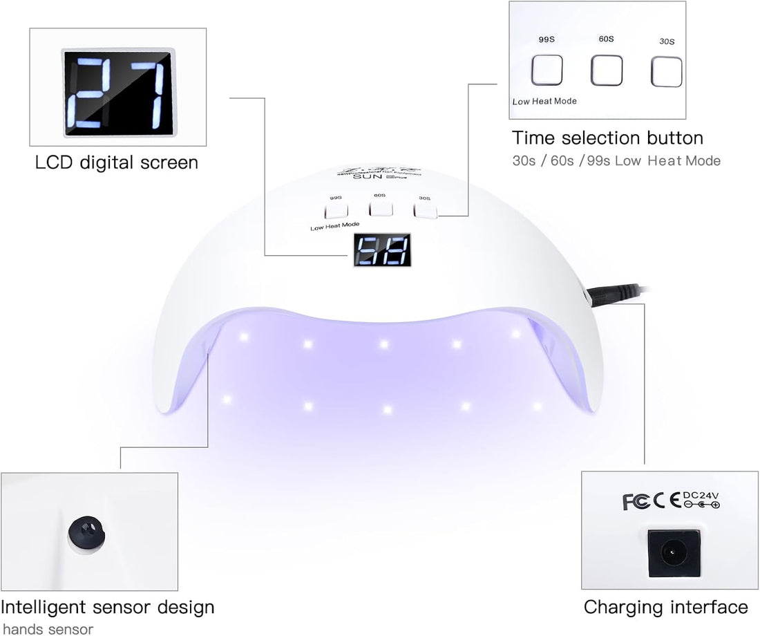 Gel UV LED Nail Polish Lamp, LKE Nail Dryer - Body Bliss Essentials