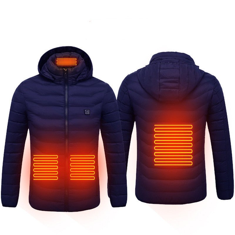 Winter Heated Jacket USB Electric Cotton Coat Zip - up Heater Thermal Clothing Heating Vest For Men - Body Bliss Essentials