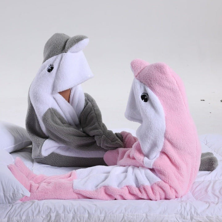 Dolphin Shark Blanket Soft Hooded Sleeping Bag - Body Bliss Essentials