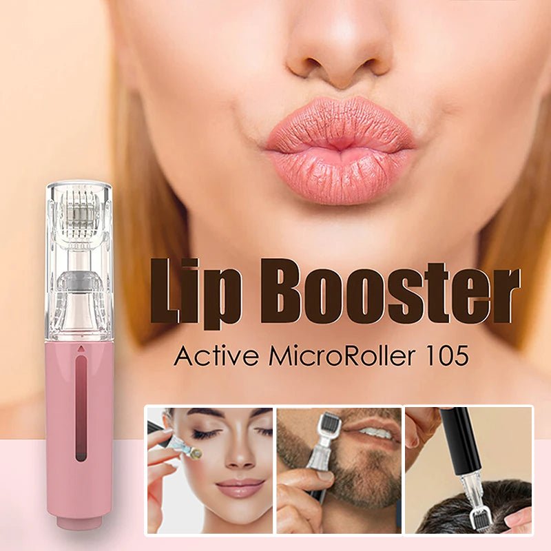 3 In 1 Lip Care Roller Needle Roller Lip Roller Beard Growth Roller Beard Hair Growth Roller Beard Treatment & Serum Applicant - Body Bliss Essentials
