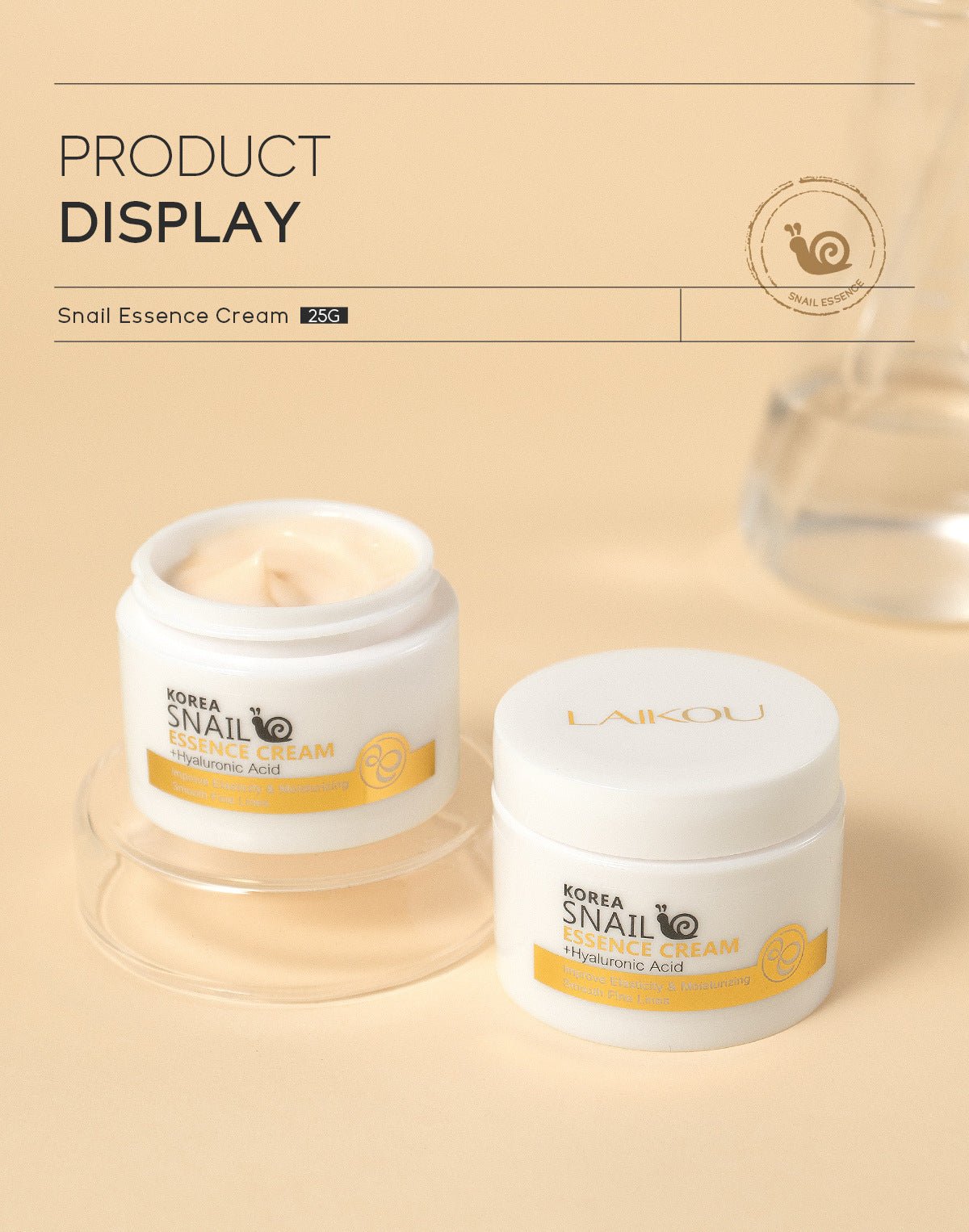 Moisturizing Skin Care Products Laikou Snail Cream - Body Bliss Essentials