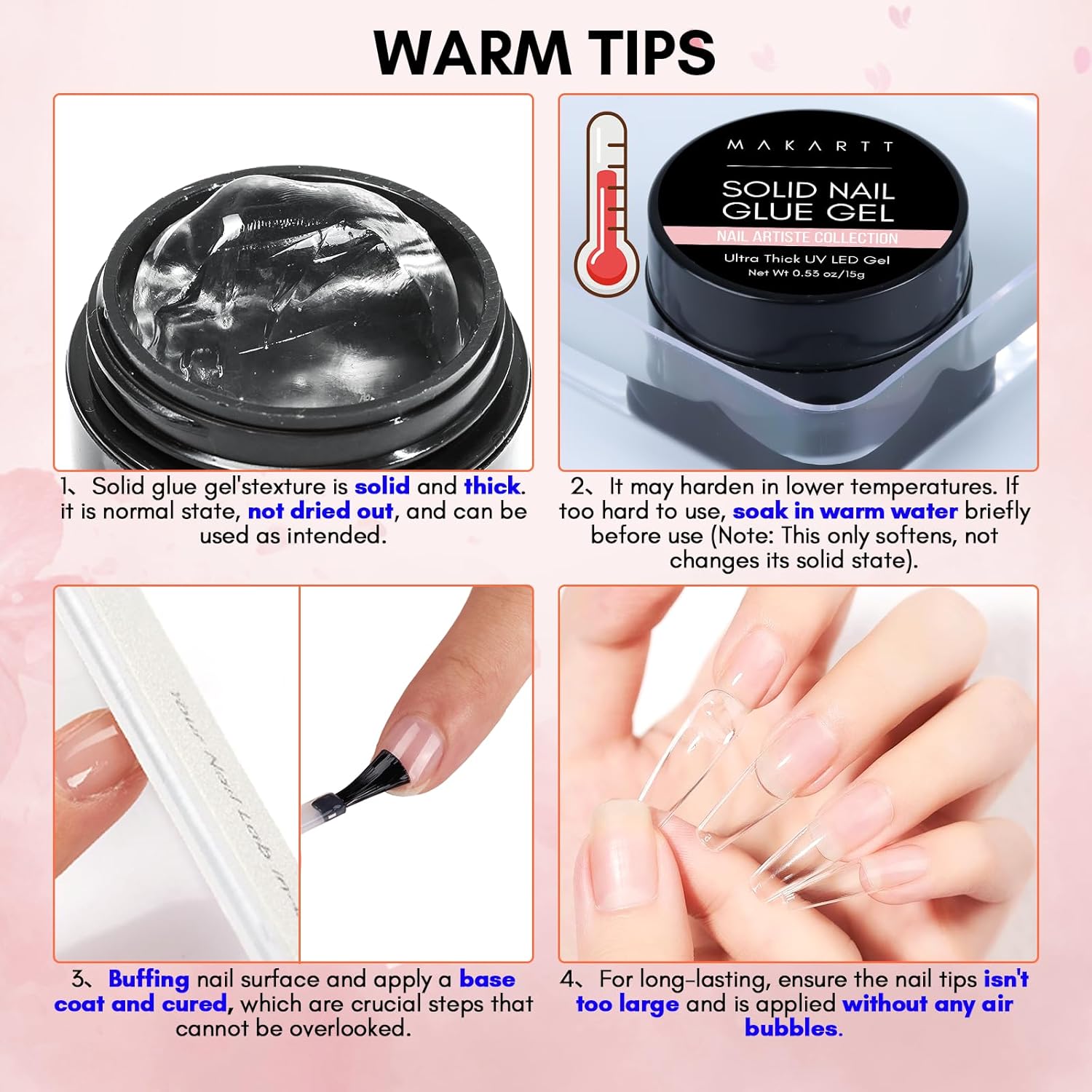 Makartt Solid Nail Glue Gel for Press On Nails - Body Bliss Essentials