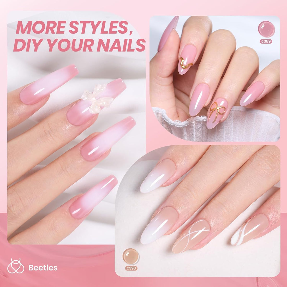 Beetles Nude Gel Nail Polish Set - Body Bliss Essentials