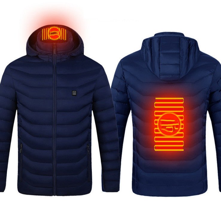 Winter Heated Jacket USB Electric Cotton Coat Zip - up Heater Thermal Clothing Heating Vest For Men - Body Bliss Essentials