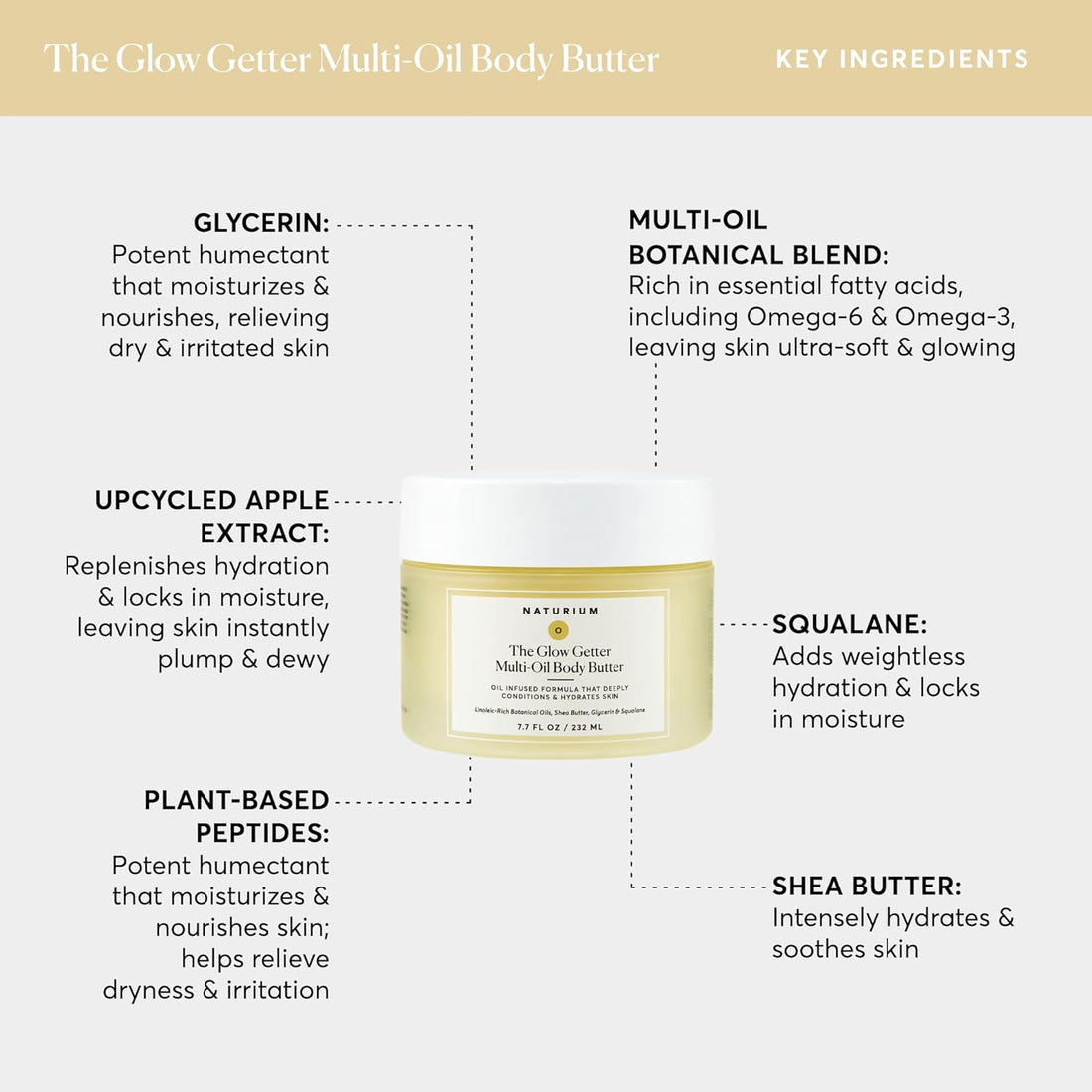 Naturium The Glow Getter Whipped Multi - Oil Body Butter - Body Bliss Essentials
