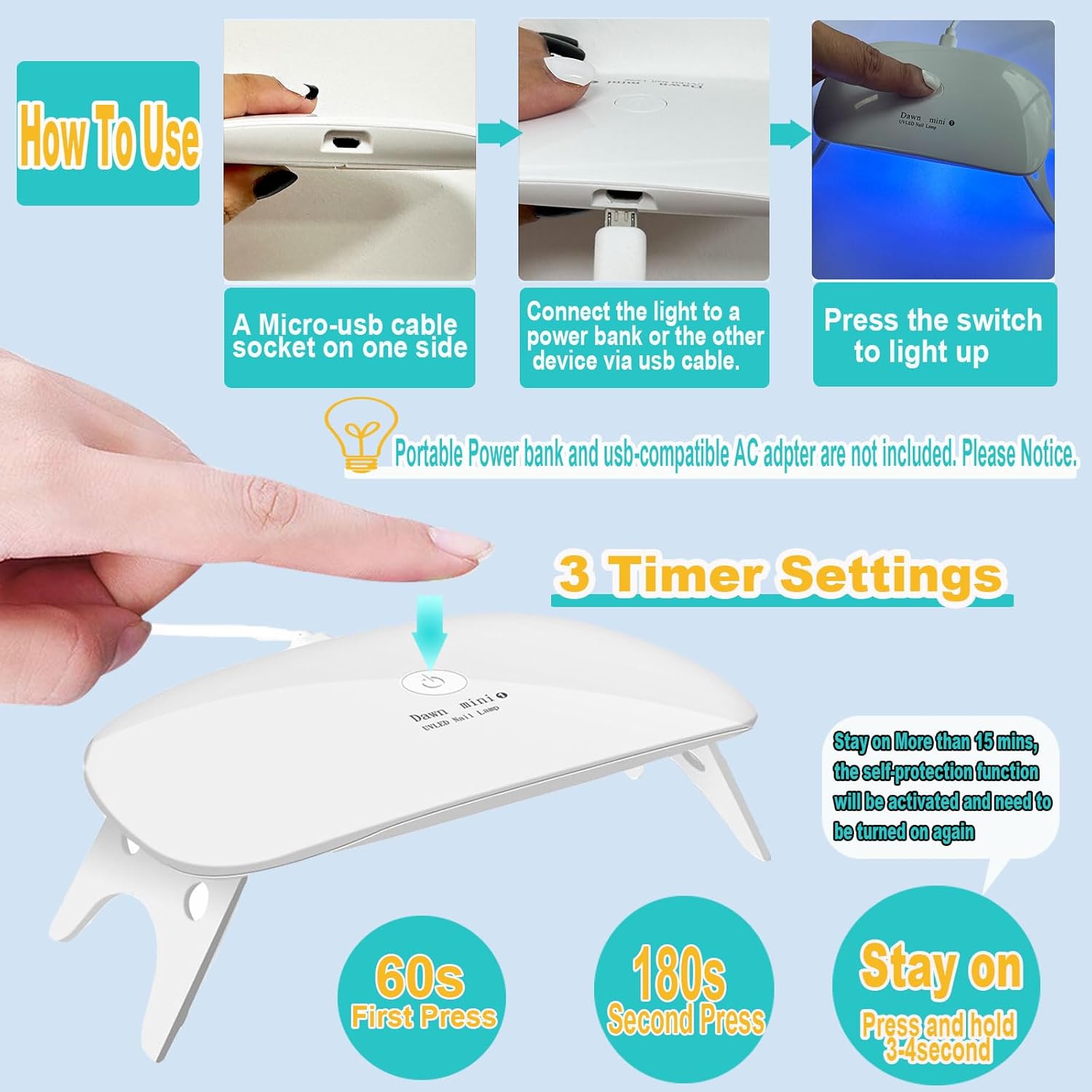Kepma UV LED Nail Dryer Mini lamp Portable Curing Light for Gel Nail Polish - Body Bliss Essentials