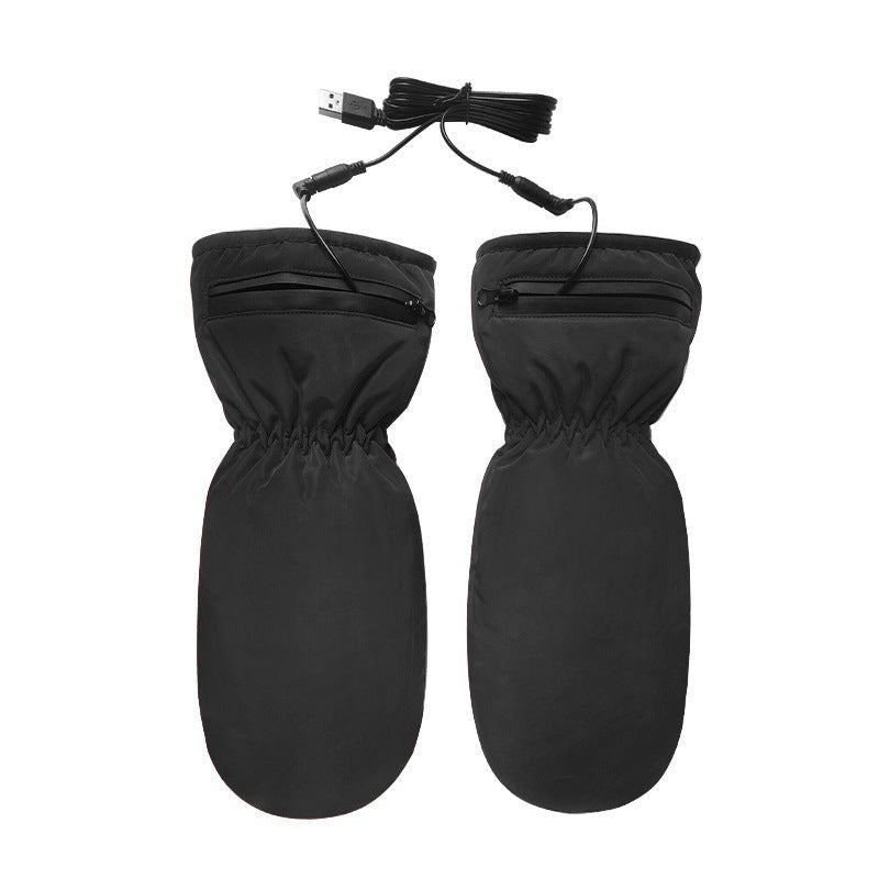 Electrically Heated Gloves Heating Zipper Thermal Windproof Gloves - Body Bliss Essentials