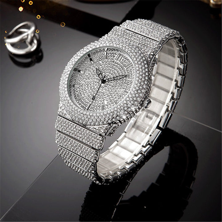 Affordable Luxury Style Diamond - embedded Watch Men's Color Calendar Quartz Watch - Body Bliss Essentials
