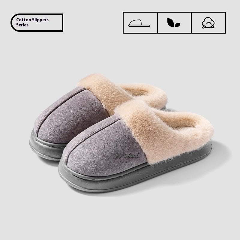 New Winter Cozy Warm Couple Style Concise Fluffy Slippers - Body Bliss Essentials