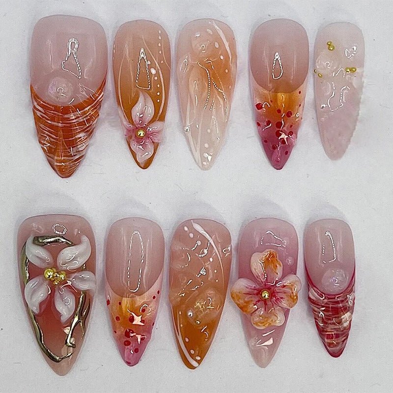 Nail Stickers Removable Nail Simple French Flower - Body Bliss Essentials