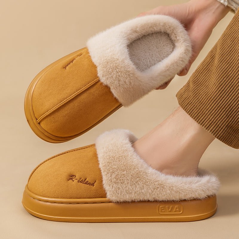 New Winter Cozy Warm Couple Style Concise Fluffy Slippers - Body Bliss Essentials