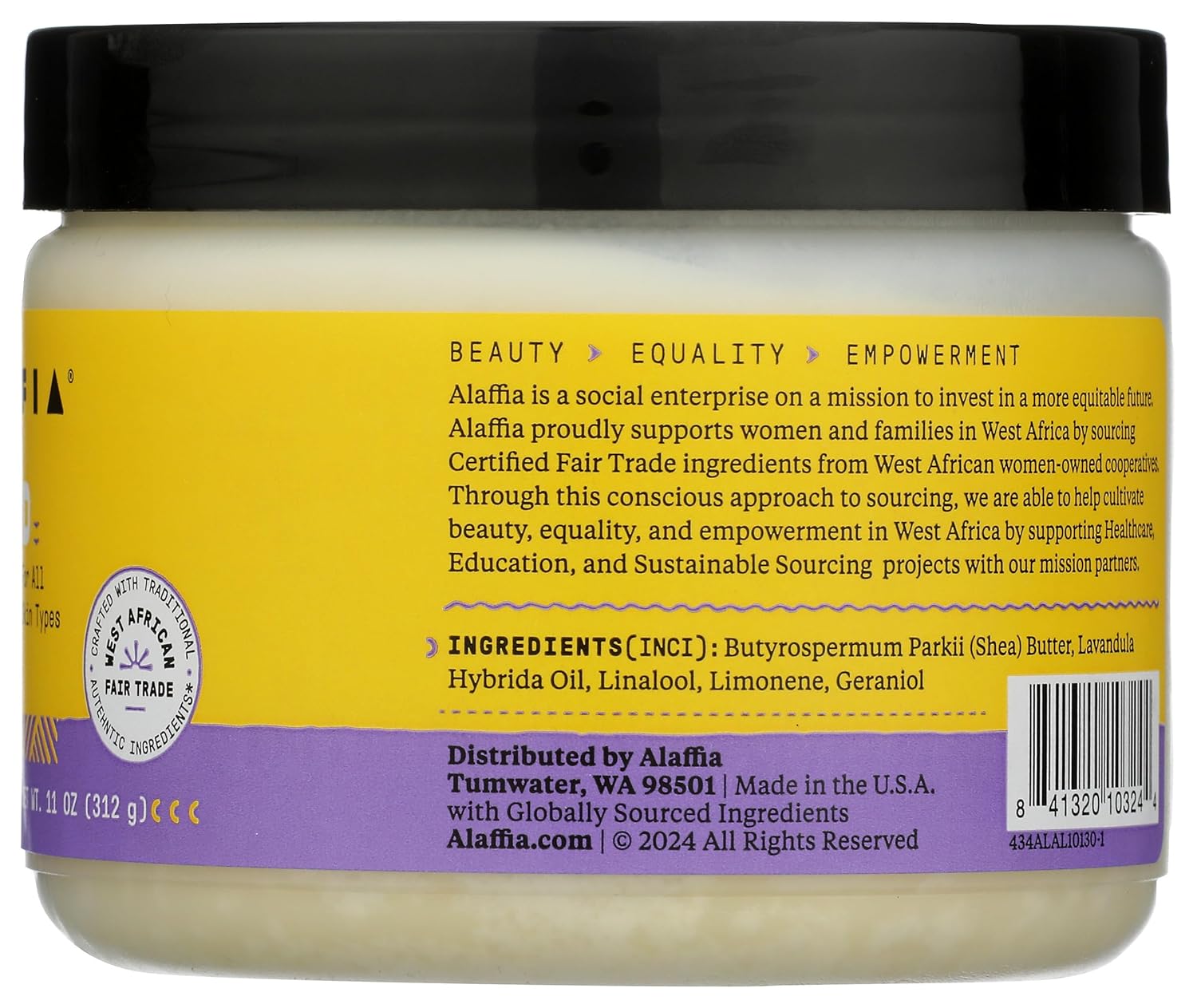 ALAFFIA Lavender Authentic African Unrefined Shea Butter - Body Bliss Essentials