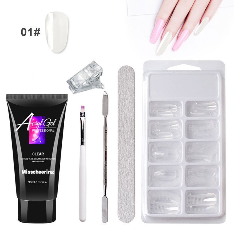 Painless Extension Gel Nail Art Without Paper Holder Quick Model Painless Crystal Gel Set - Body Bliss Essentials