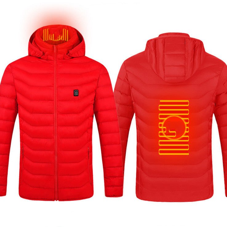 Winter Heated Jacket USB Electric Cotton Coat Zip - up Heater Thermal Clothing Heating Vest For Men - Body Bliss Essentials