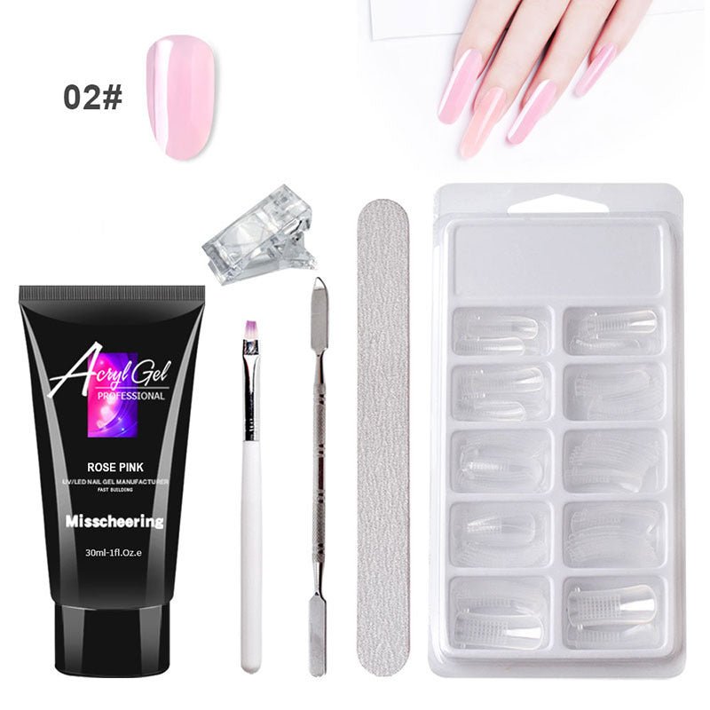 Painless Extension Gel Nail Art Without Paper Holder Quick Model Painless Crystal Gel Set - Body Bliss Essentials