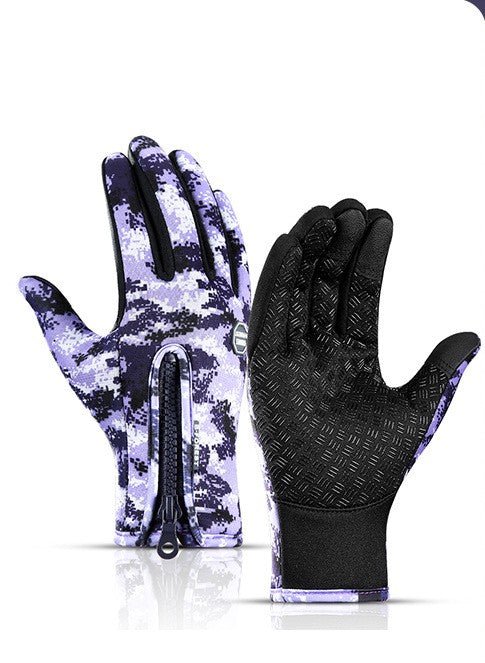Winter Gloves Touch Screen Riding Motorcycle Sliding Waterproof Sports Gloves With Fleece - Body Bliss Essentials