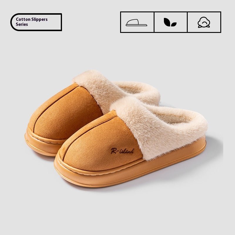 New Winter Cozy Warm Couple Style Concise Fluffy Slippers - Body Bliss Essentials